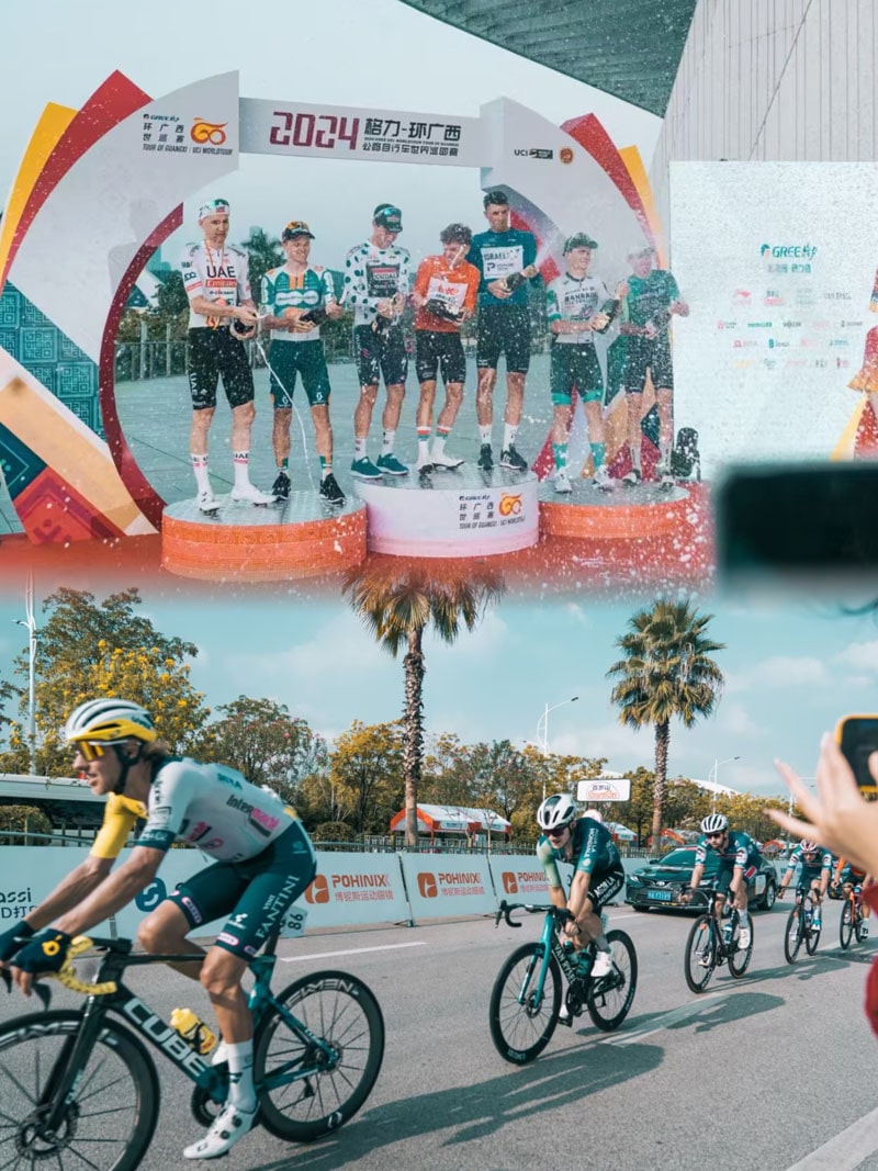 Cyklistické sluneční brýle v oblasti značky s 2024 UCI WorldTour/Tour of Guangxi